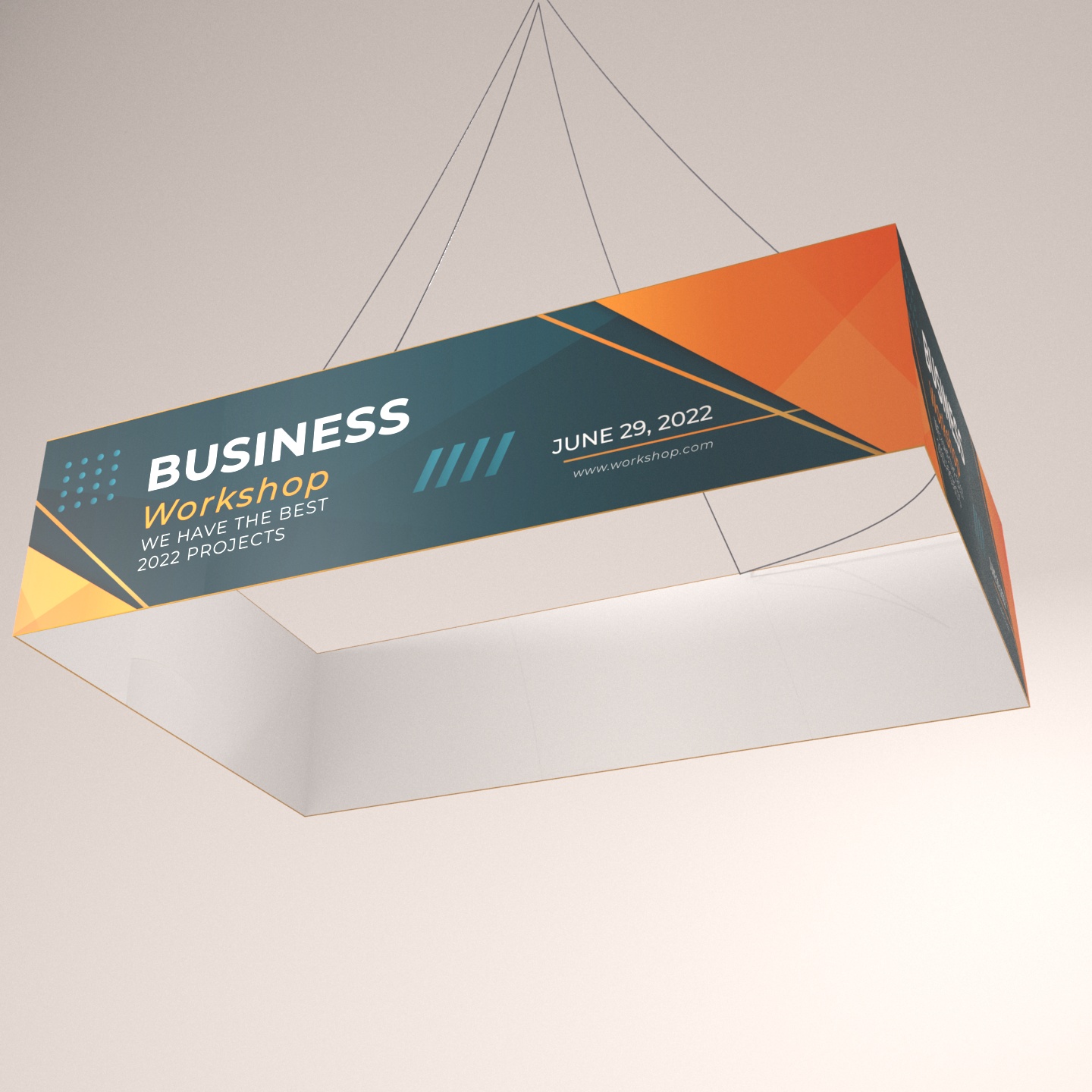 Square Trade Show Hanging Signs (Small) 777Sign
